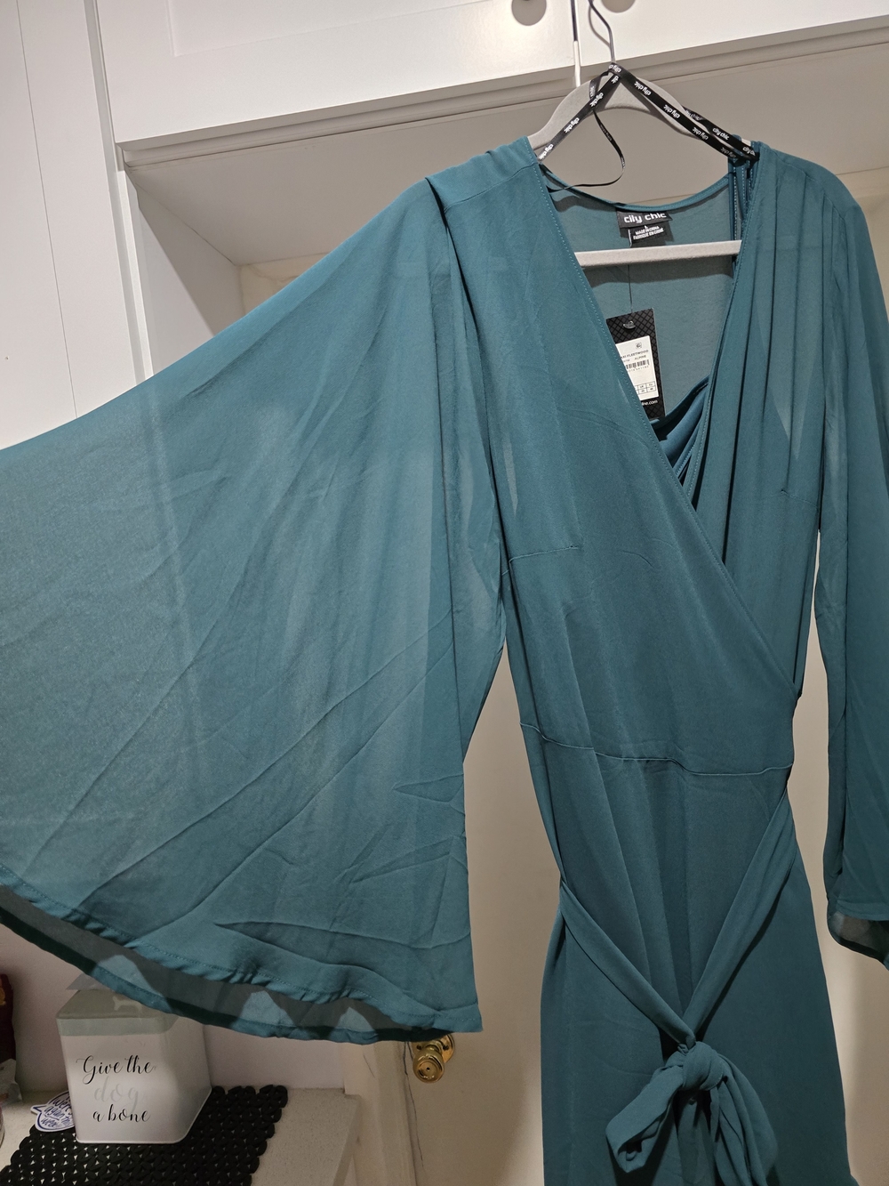 City Chic Fleetwood Maxi High-Low Wrap Dress Alpine Green Size L/US20 - Picture 12 of 14